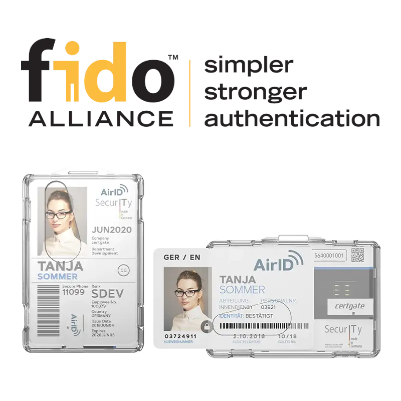 AirID FIDO BADGE - The wireless FIDO Authenticator with visual ID card slot